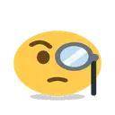 Face with monocle cartoon animated emoji