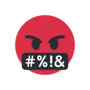 Face with symbols on mouth cartoon animated emoji