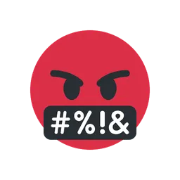 Face with symbols on mouth animated emoji