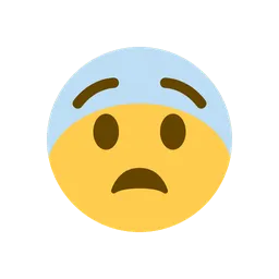 Fearful face animated emoji