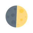First quarter moon cartoon animated emoji