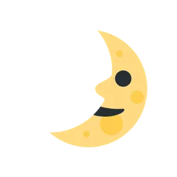 First quarter moon face animated emoji