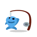 Fishing pole cartoon animated emoji
