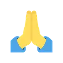 Folded hands cartoon animated emoji
