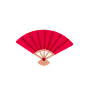 Folding hand fan cartoon animated emoji