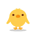 Front-facing baby chick cartoon animated emoji