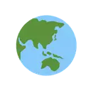 Globe showing Asia-Australia cartoon animated emoji