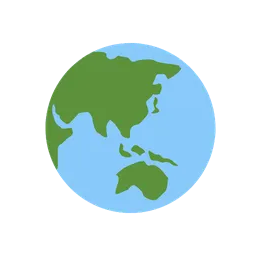 Globe showing Asia-Australia animated emoji