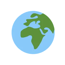 Globe showing Europe-Africa animated emoji