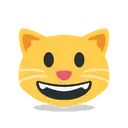Grinning cat cartoon animated emoji