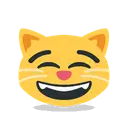 Grinning cat with smiling eyes cartoon animated emoji