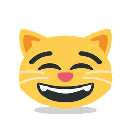 Grinning cat with smiling eyes animated emoji