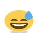 Grinning face with sweat cartoon animated emoji