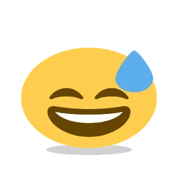 Grinning face with sweat animated emoji