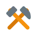 Hammer and pick cartoon animated emoji