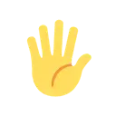 Hand with fingers splayed cartoon animated emoji