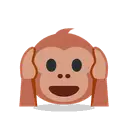 Hear-no-evil monkey cartoon animated emoji
