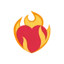 Heart on fire cartoon animated emoji