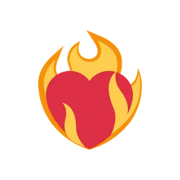 Heart on fire animated emoji