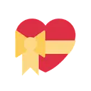 Heart with ribbon cartoon animated emoji