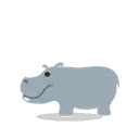 Hippopotamus cartoon animated emoji