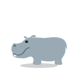 Hippopotamus animated emoji