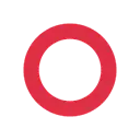 Hollow red circle cartoon animated emoji