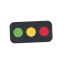 Horizontal traffic light cartoon animated emoji