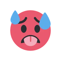 Hot face animated emoji