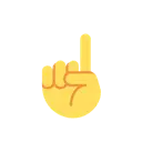 Index pointing up cartoon animated emoji