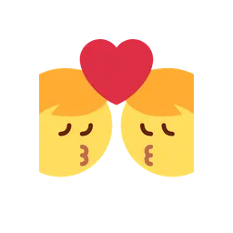Kiss: man, man animated emoji
