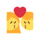 Kiss: woman, man cartoon animated emoji