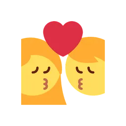 Kiss: woman, man animated emoji