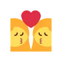 Kiss: woman, woman cartoon animated emoji