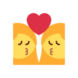 Kiss: woman, woman animated emoji