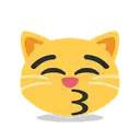 Kissing cat cartoon animated emoji