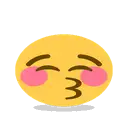 Kissing face with closed eyes cartoon animated emoji