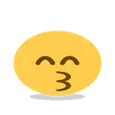 Kissing face with smiling eyes cartoon animated emoji