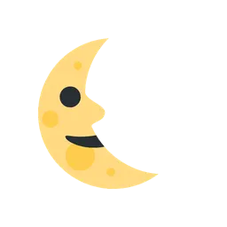 Last quarter moon face animated emoji
