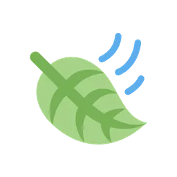 Leaf fluttering in wind animated emoji