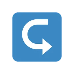 Left arrow curving right animated emoji
