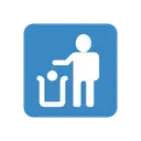 Litter in bin sign cartoon animated emoji