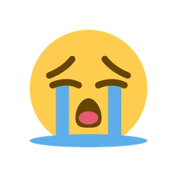 Loudly crying face animated emoji