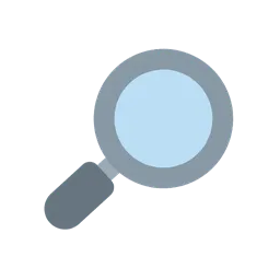 Magnifying glass tilted right animated emoji