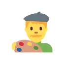 Man artist cartoon animated emoji