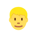 Man: blond hair cartoon animated emoji