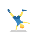 Man cartwheeling cartoon animated emoji