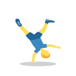 Man cartwheeling animated emoji
