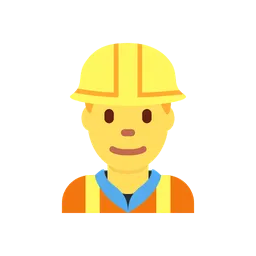 Man construction worker animated emoji