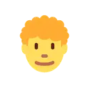 Man: curly hair cartoon animated emoji